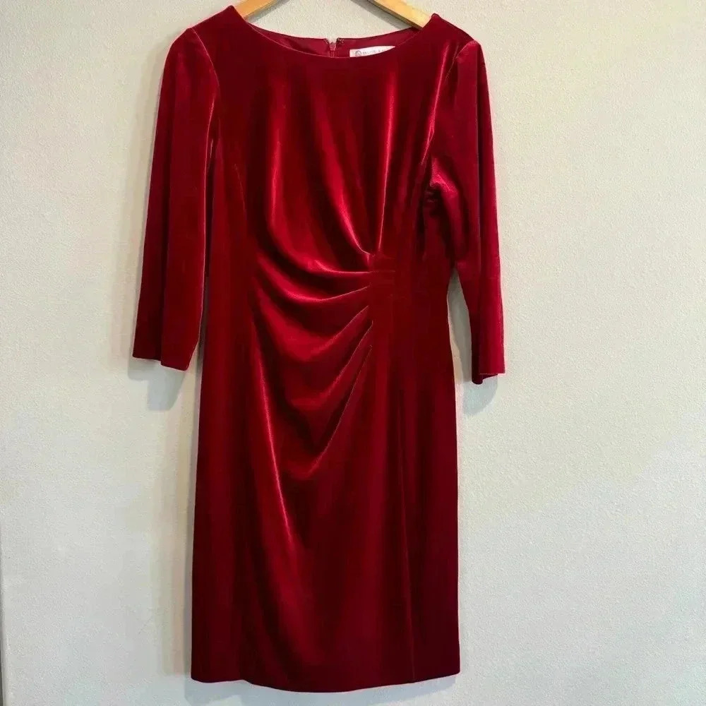 Preston & York Velvet Sheath Dress Holiday Wedding Event Formal Valentines 8